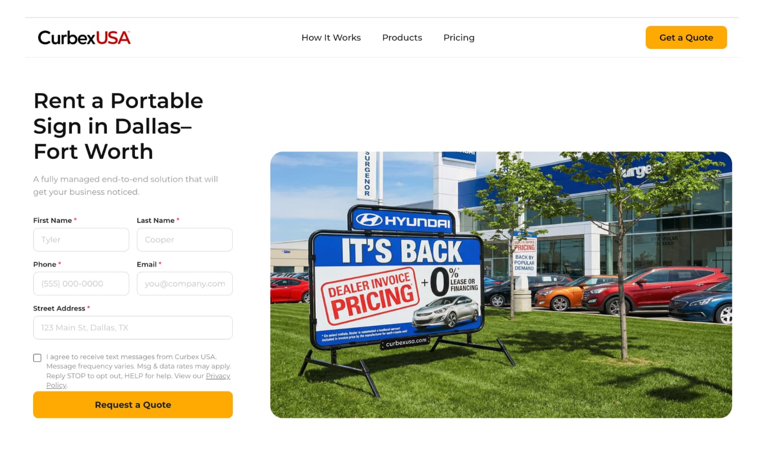 Curbex USA website